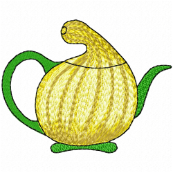 Teapots Embroidery Design 4